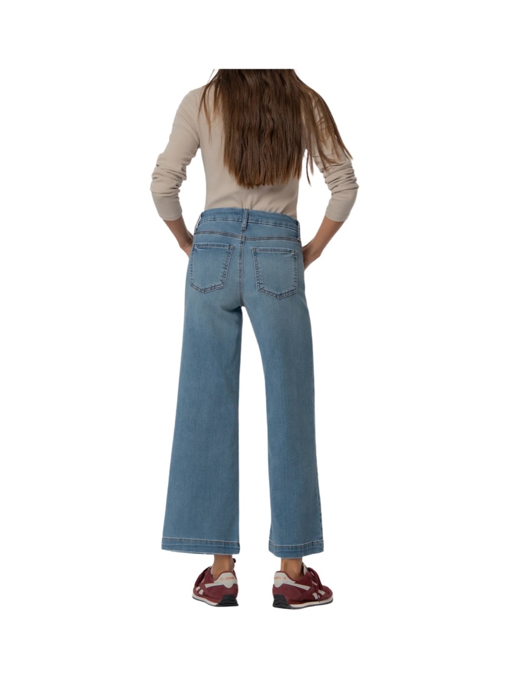 Kut From The Kloth Meg High Rise Wide Leg Patch Pocket Denim Jeans NWT Size 2P - Picture 2 of 9